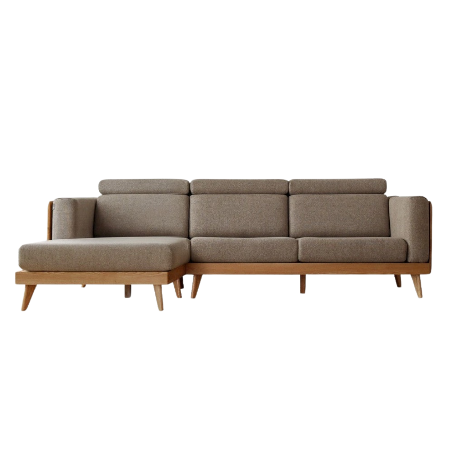 Oak & Ash Solid Wood Modern Fabric Sofa - Contemporary Living Room Furniture for Comfortable Lounging & Stylish Home Decor