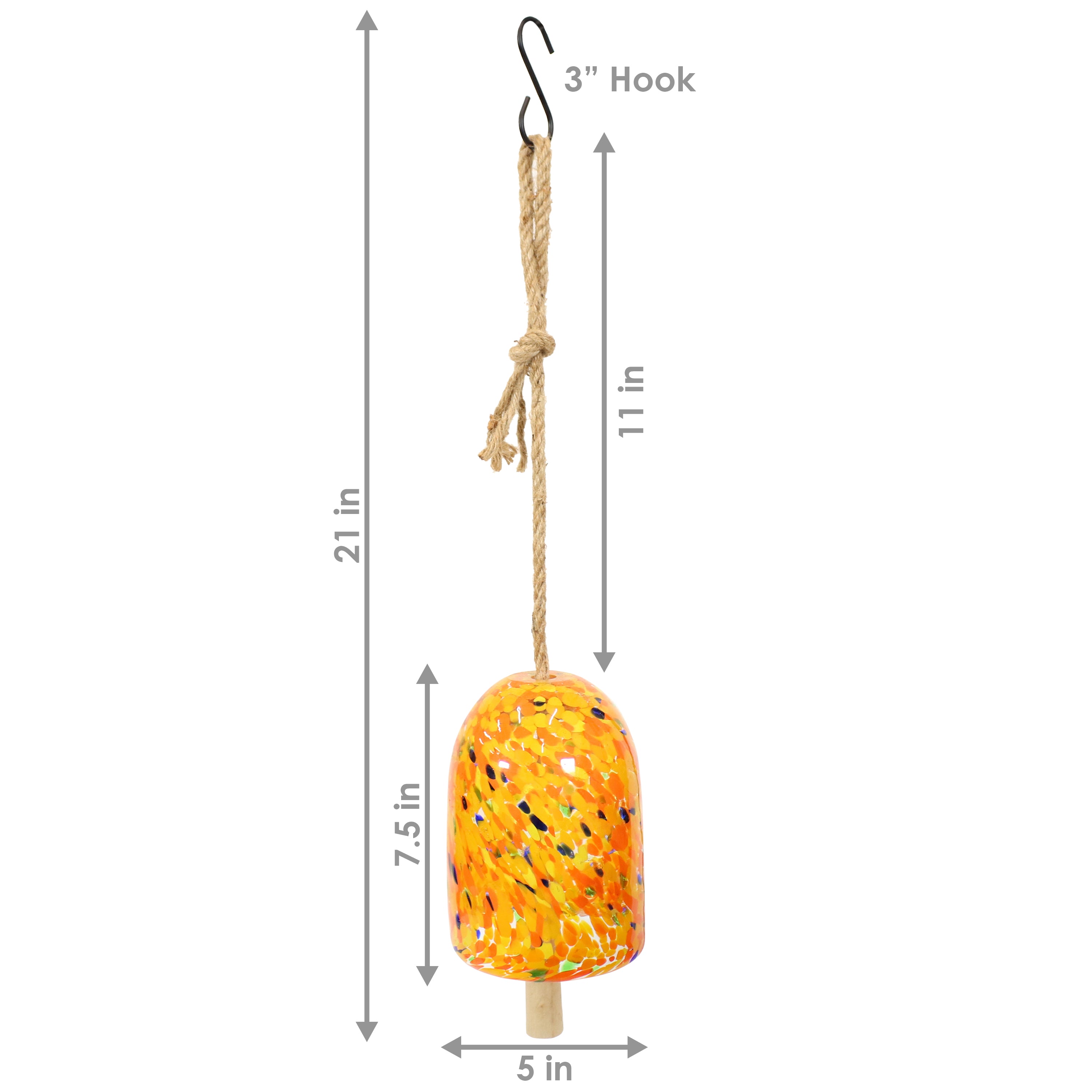 Sunnydaze Natural Melody Glass Wind Chimes - Outdoor Garden Decor, Patio Wind Bell for Relaxing Ambience & Home Decoration | Perfect for Porch, Backyard, and Meditation Spaces