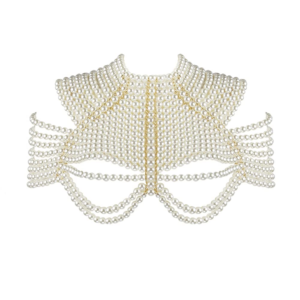 atokiss Adjustable Pearl Body Chain Bra - Sexy Bikini Jewelry for Women | Perfect for Beach Parties, Bridal Showers & Boudoir Photography