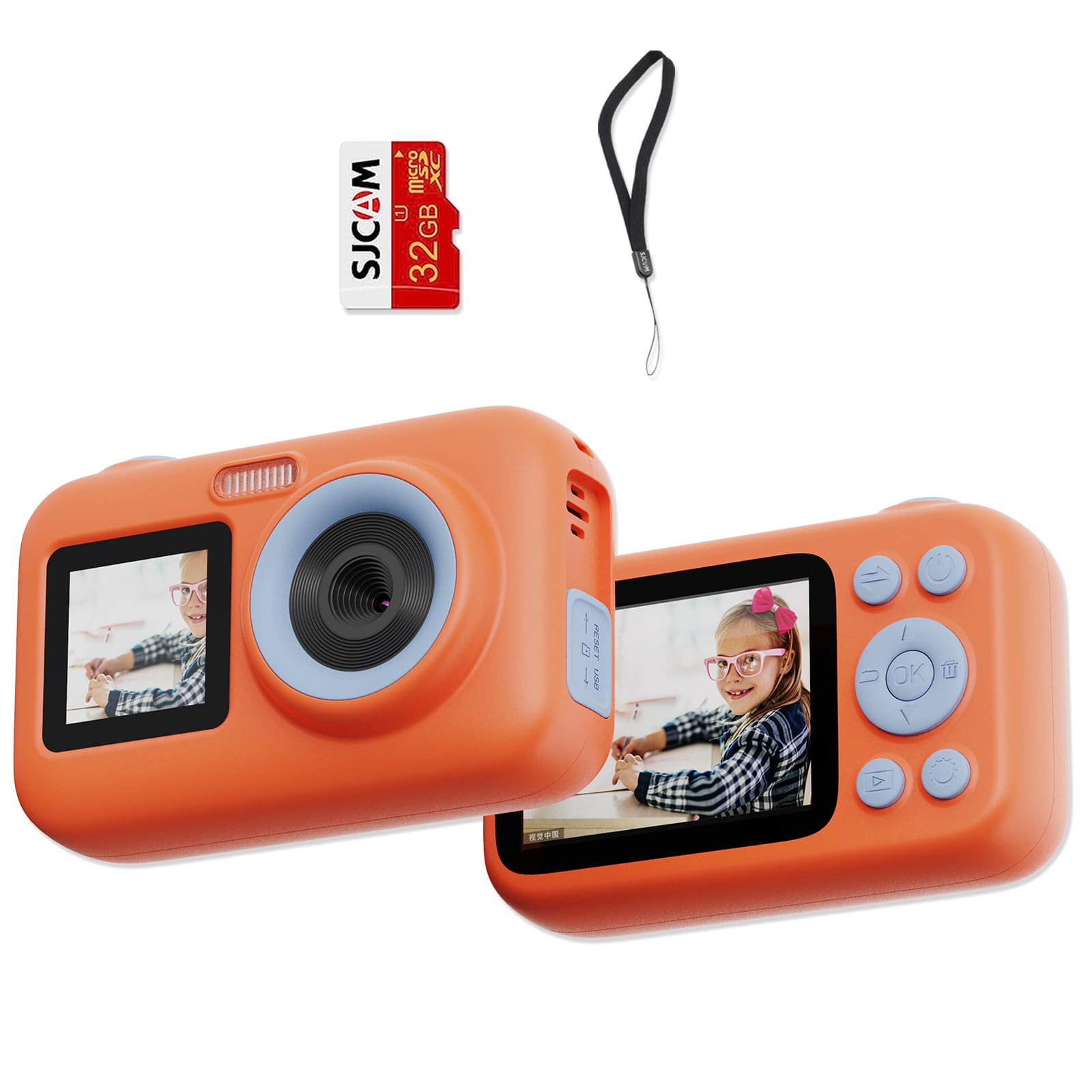 SJCAM Kids Camera Dual Screen - 1080P 44MP HD Digital Video Camera for Children Ages 3-10 | Christmas Birthday Gifts for Boys & Girls | Portable Toy Camera for Toddlers - Perfect for Travel, Outdoor Adventures & Family Moments