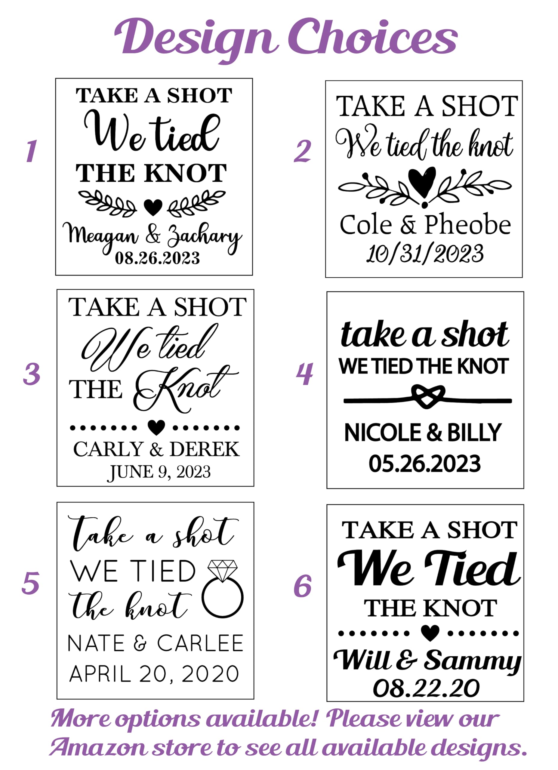 Bulk Set of 1.75oz Wedding Shot Glasses - 'Take A Shot We Tied The Knot' Bridal Party Favors - Perfect for Wedding Receptions, Bachelorette Parties & Anniversary Celebrations