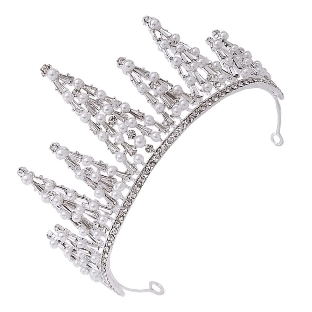 Beaupretty Rhinestone Pearl Crown Headpiece - Vintage Bridal Tiara for Wedding, Bride Hair Accessories & Decor - Zinc Alloy Retro Hair Jewelry for Bridal Shower, Bachelorette Party & Special Occasions