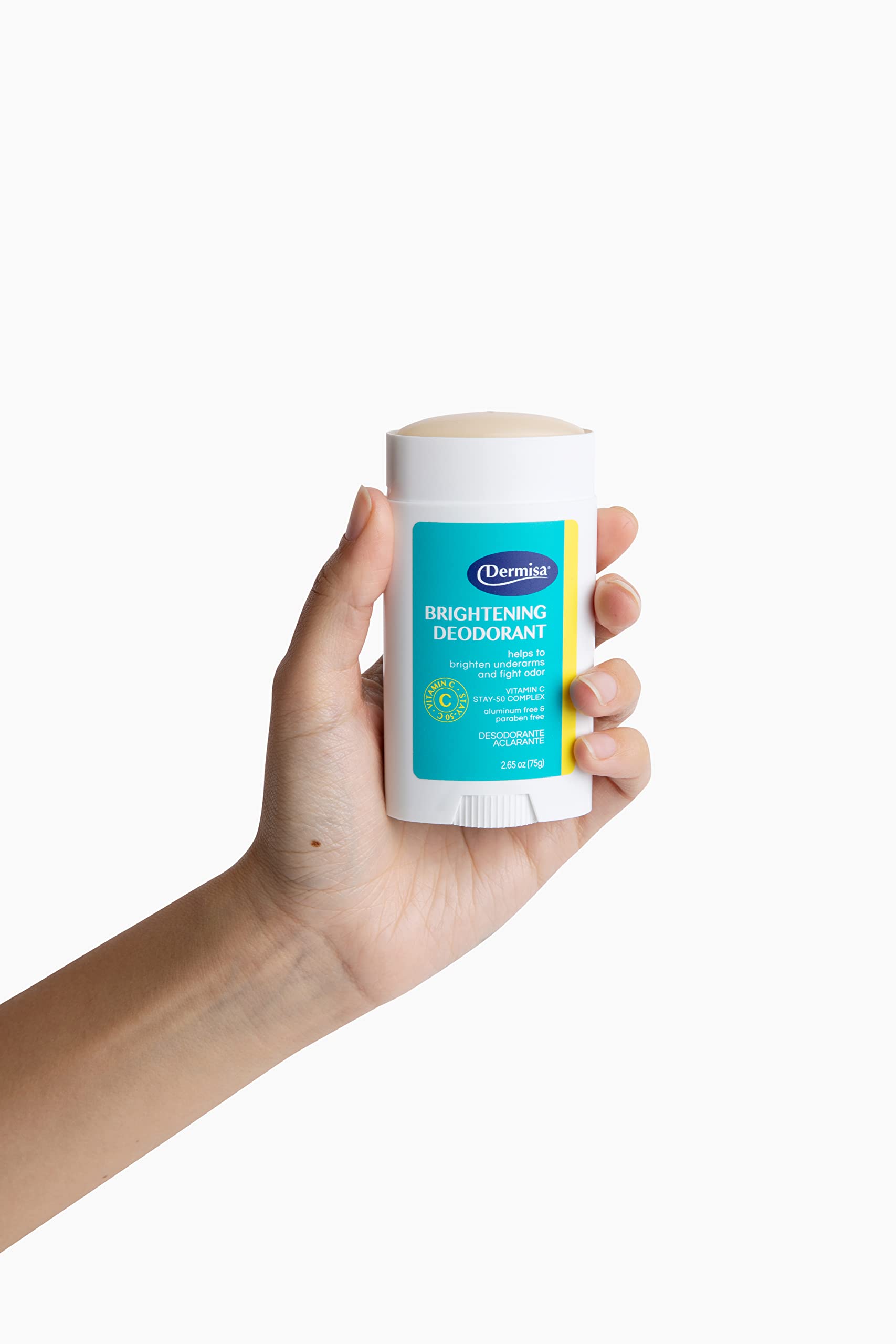 Dermisa Vitamin C Brightening Deodorant for Women & Men - Aluminum Free, Paraben Free, Vegan, Baking Soda Free - 2.65 Oz (2-Pack) - Natural Odor Protection for Sensitive Skin - Perfect for Daily Use at Work, Gym & Travel