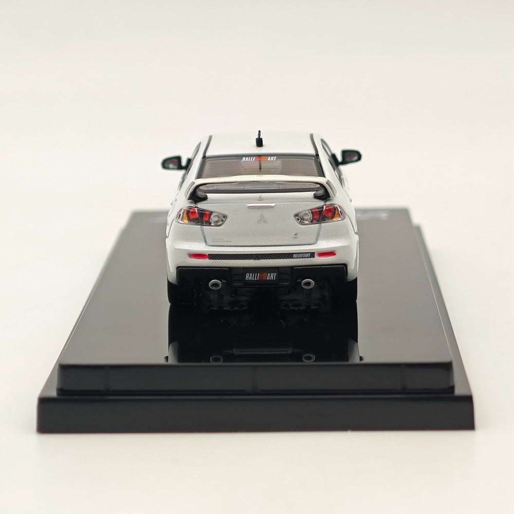 1/64 Mitsubishi Lancer Evolution X RALLIART White Pearl Diecast Model Car - Limited Edition Collectible for Car Enthusiasts & Hobby Japan Collection - Perfect for Display, Gifts & Racing Scenes