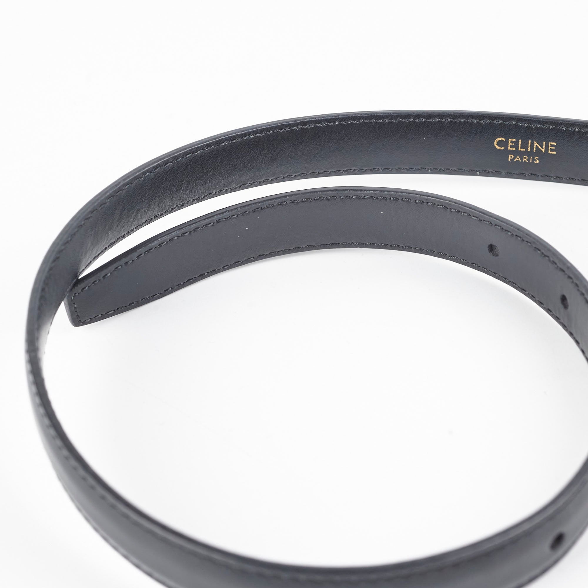 Celine Triomphe Belt - Genuine Leather Black Waist Belt for Women - Size 70 - Perfect for Office, Date Night & Special Occasions