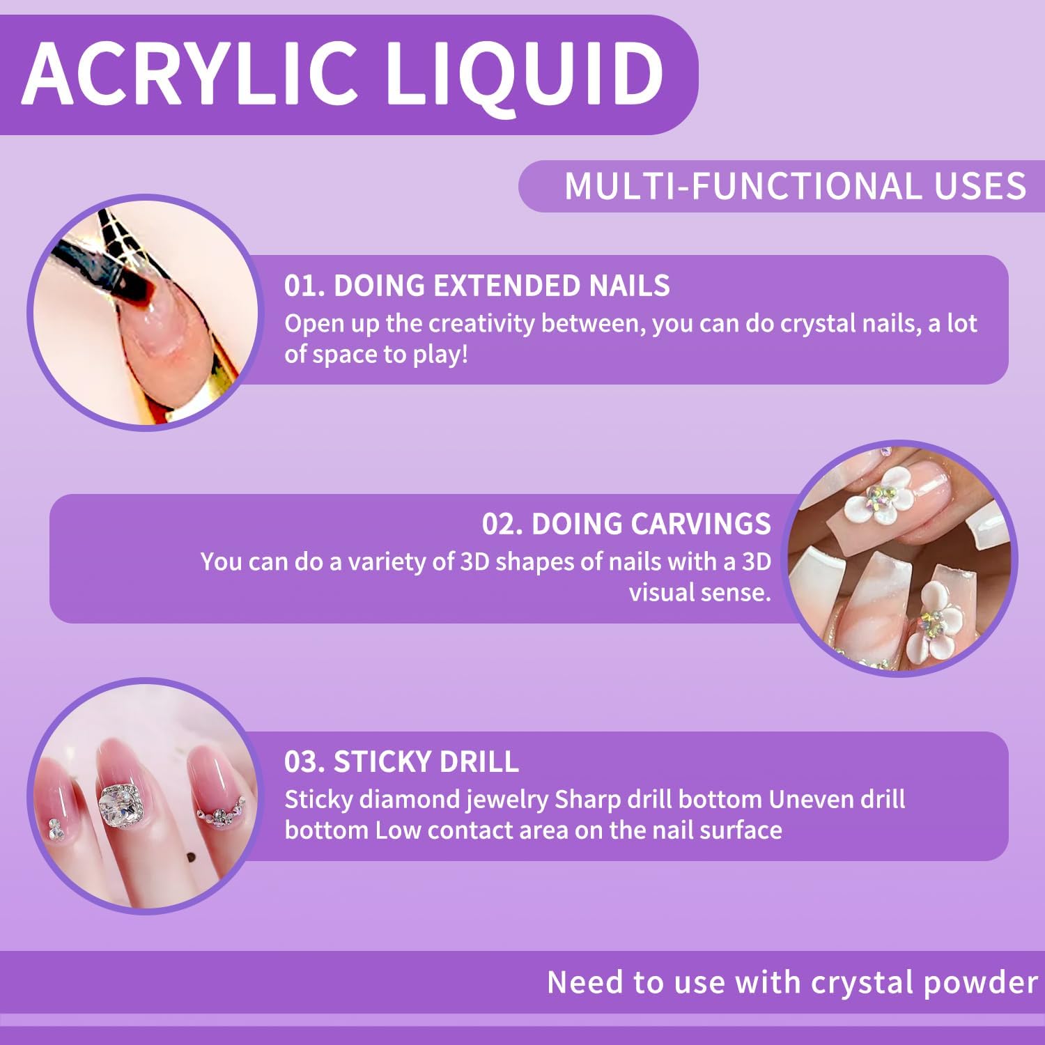 Professional Acrylic Nail Liquid Monomer 40ml (1.3oz) - High Quality Nail Extension Liquid for Acrylic Powder - DIY Nail Art Manicure Kit for Salon & Home Use - Perfect for Nail Extensions, French Tips & Creative Designs