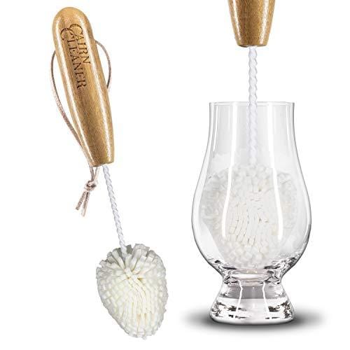 Premium Whiskey Glass Cleaning Brush - Ideal for Wine Glasses, Champagne Flutes & Spirits Tasting - Perfect for Home Bars, Dinner Parties & Gift Sets