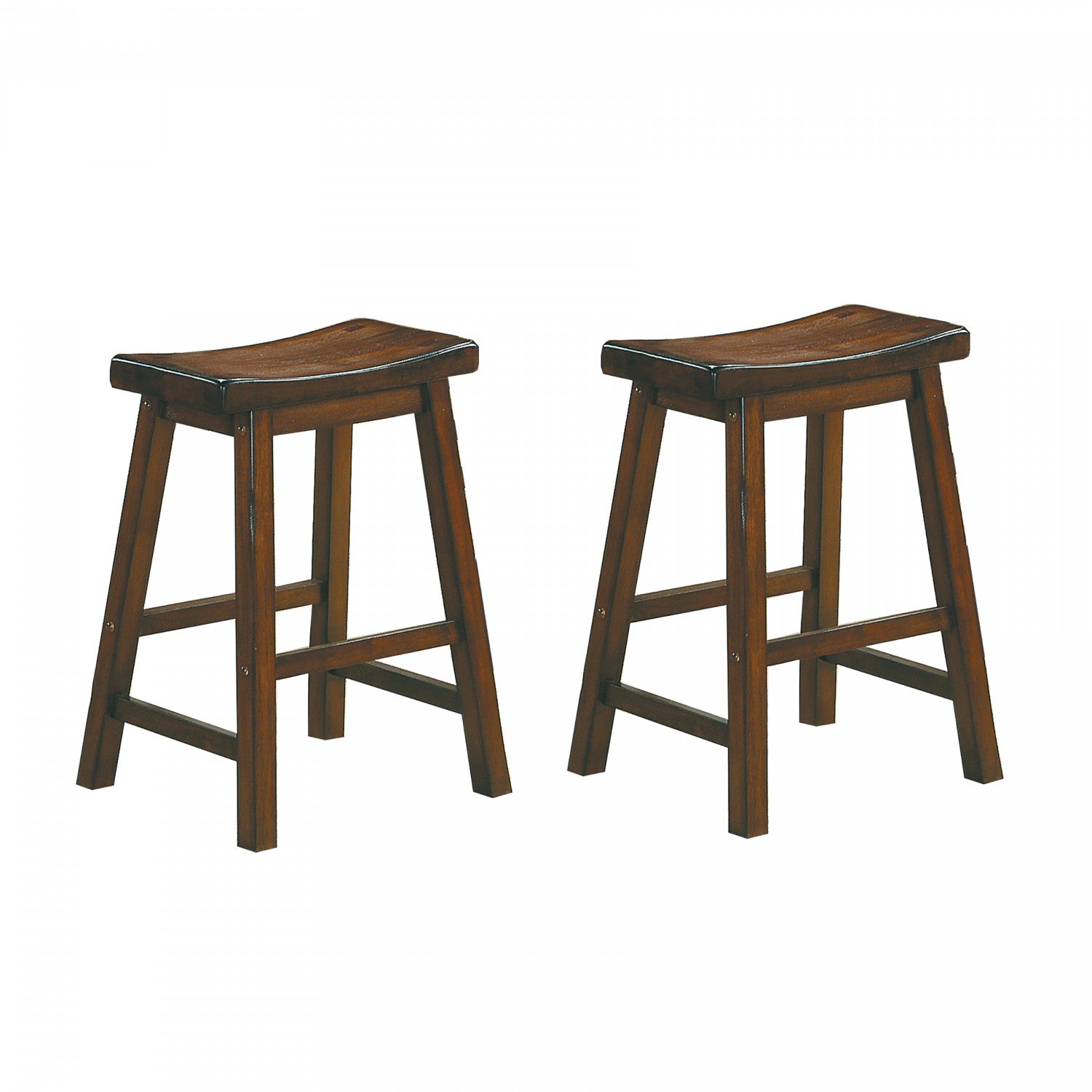 Colt Counter Stool Set of 2 - Cherry Wood Bar Stools for Kitchen Island, Breakfast Nook & Home Bar - Modern Counter Height Stools with Back Support
