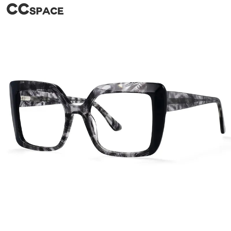 CCspace Women's Full Rim Square Acetate Reading Glasses +2.00 to +4.00 Magnification - Stylish Hyperopic Eyewear for Reading, Computer Work & Close-Up Tasks