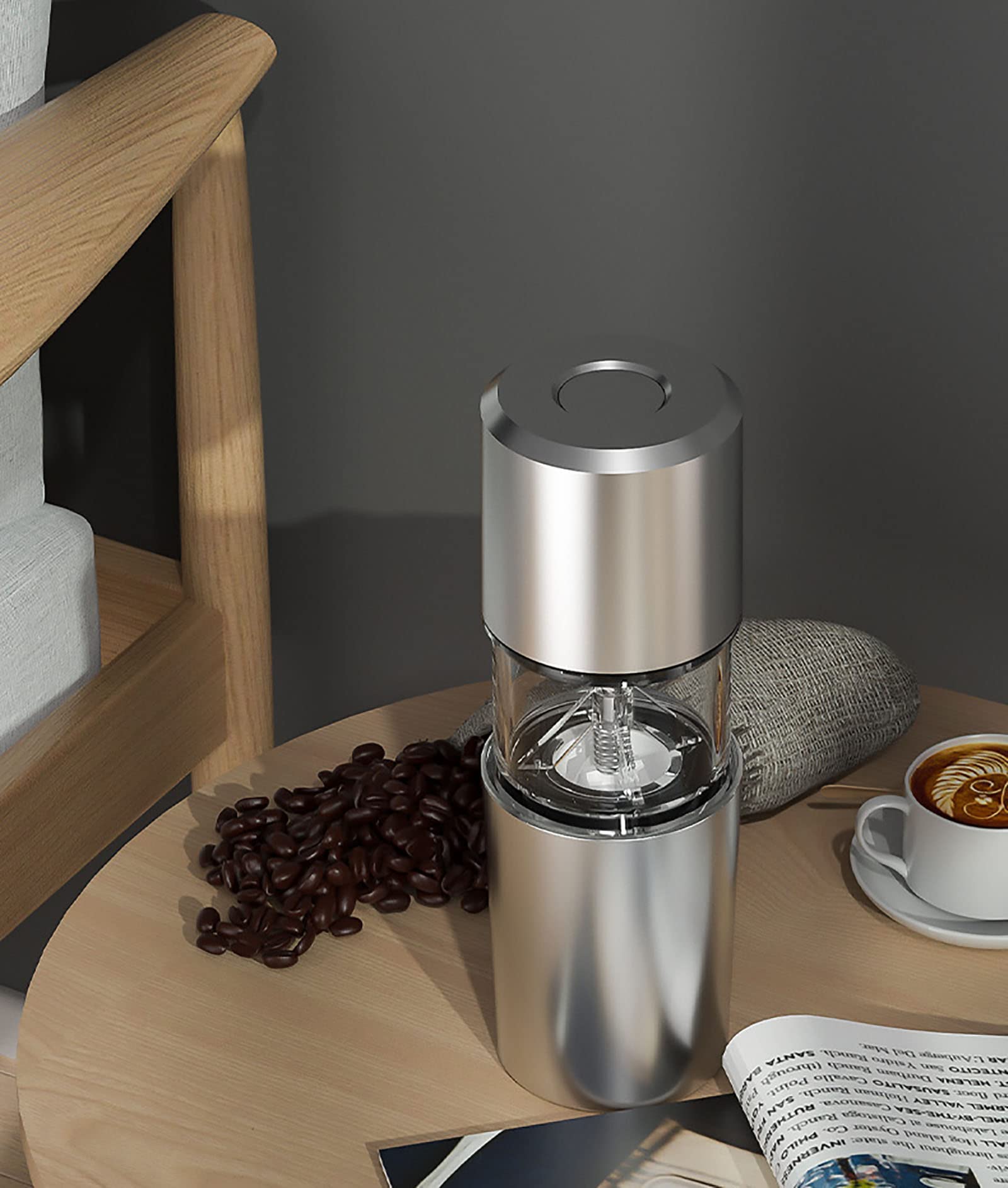 SLIFDUO Portable Electric Coffee Grinder - USB Rechargeable, One-Button Operation, Adjustable Fineness for Espresso, Drip & French Press - Perfect for Home, Office & Camping Travel