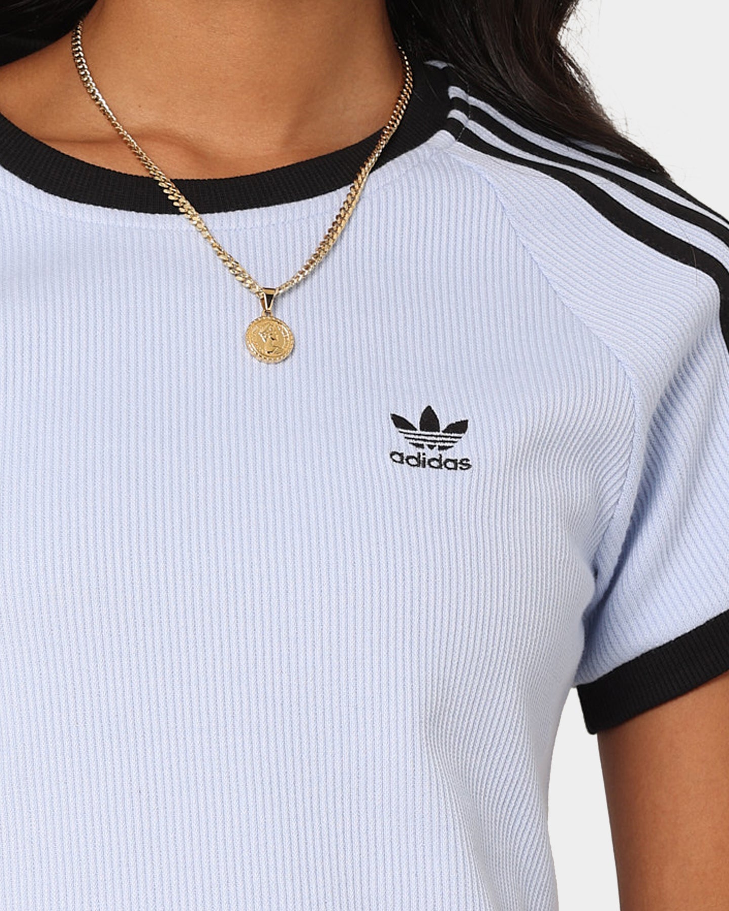 Adidas Women's 3 Stripe Slim Fit T-Shirt - Casual Short Sleeve Tee for Running, Gym & Everyday Wear
