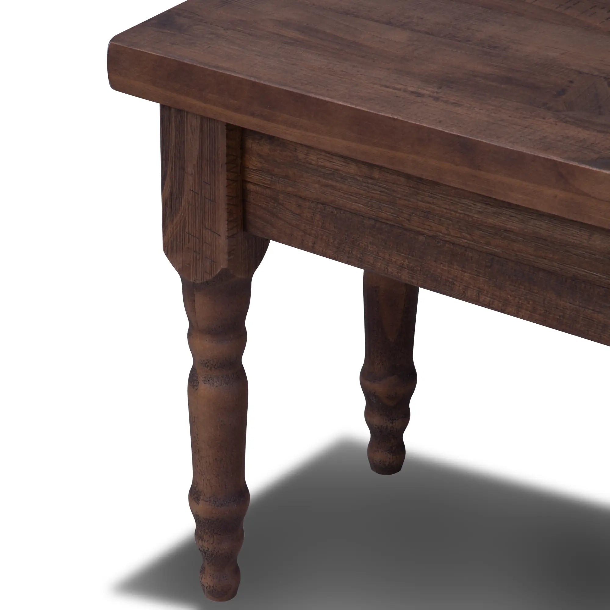 Valerie Solid Wood Bench - Rustic Entryway, Dining, or Bedroom Seating - Handcrafted Wooden Bench for Home Decor