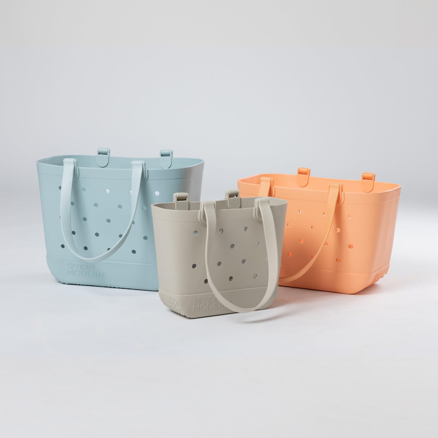 Simple Modern Waterproof Beach Tote Bag with Zipper Pocket - Large Durable Rubber Tote for Beach, Pool, Boat, Groceries & Sports | Getaway Bag Collection | Malibu Style | Perfect for Summer Travel, Picnics & Outdoor Activities