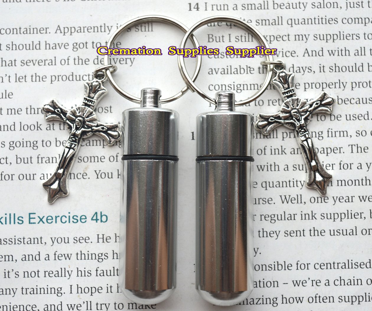 Cross Cremation Key Chain - Memorial Urn Jewelry for Ashes | Keepsake Keychain for Loved Ones | Perfect for Remembrance, Funerals & Everyday Carry