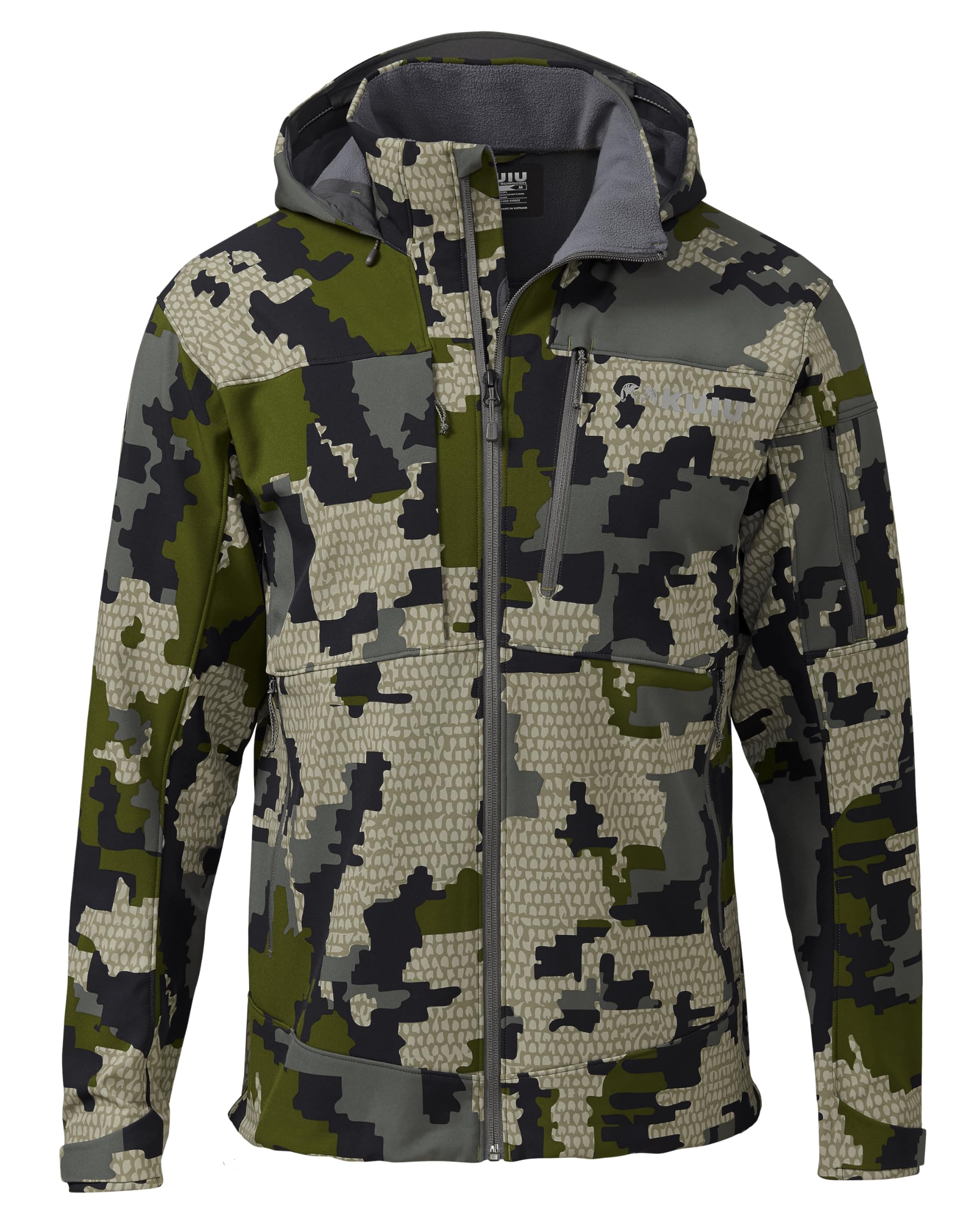 KUIU Guide PRO Hooded Jacket - Windproof Water-Resistant Softshell Hunting Jacket for Men | Lightweight Outdoor Gear for Hiking, Camping & Backpacking