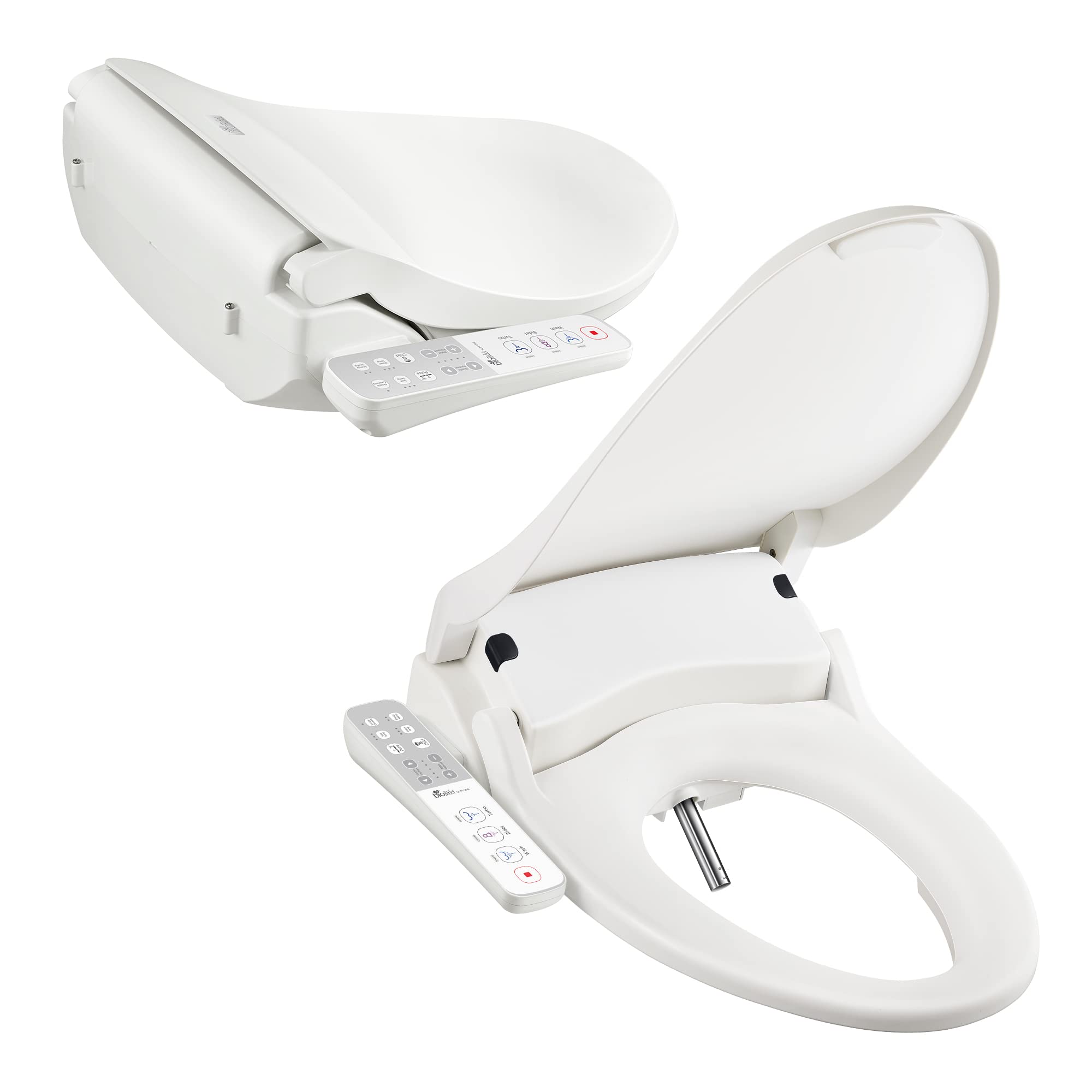 Bio Bidet Slim One Electric Bidet Toilet Seat Round - Warm Water & Heated Seat with Night Light & Remote Control - White - Perfect for Bathroom Comfort & Hygiene Upgrade
