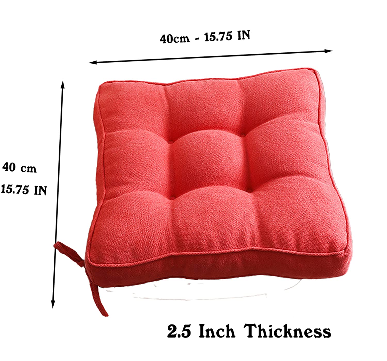 6 Pack Dining Chair Cushions Set - Comfortable Seat Pads for Kitchen, Office & Living Room Chairs - Home Decor Cushion Covers (Red) - Perfect for Dining, Working & Relaxing