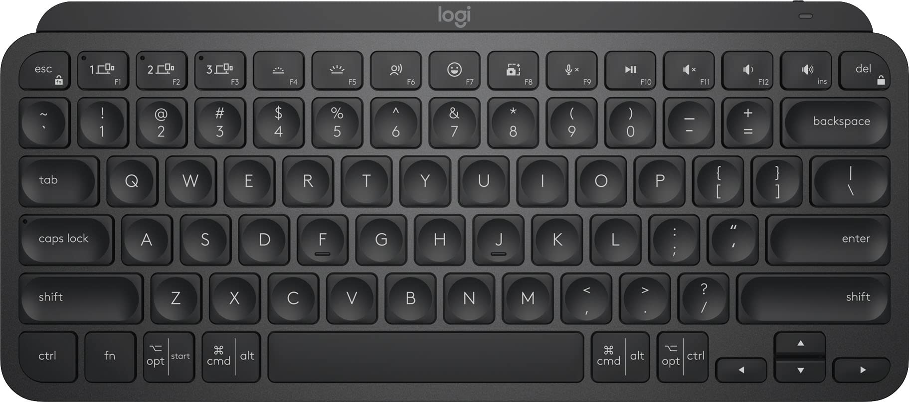 Logitech MX Keys Mini Wireless Bluetooth Keyboard - Compact Backlit Illuminated Keyboard with USB-C | Compatible with macOS, iOS, Windows, Linux & Android | Sleek Metal Build in Black | Perfect for Home Office, Remote Work & Gaming