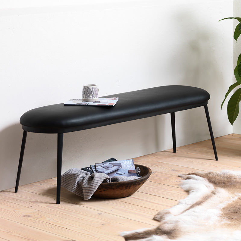 GAIN Bench 140cm Black - Sturdy Wooden Bench for Home, Office, or Outdoor Use - Perfect for Living Room, Patio, or Entryway Seating