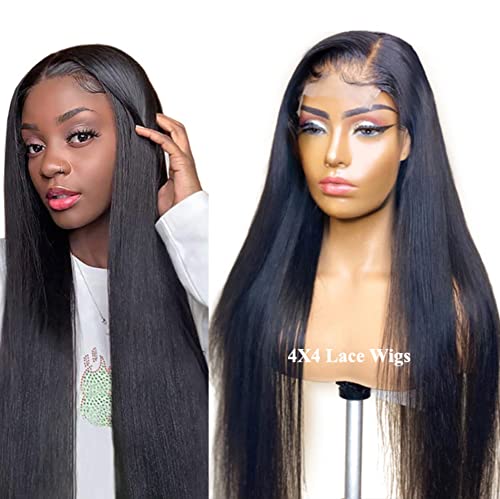 Straight 4X4 Transparent Lace Closure Wigs
