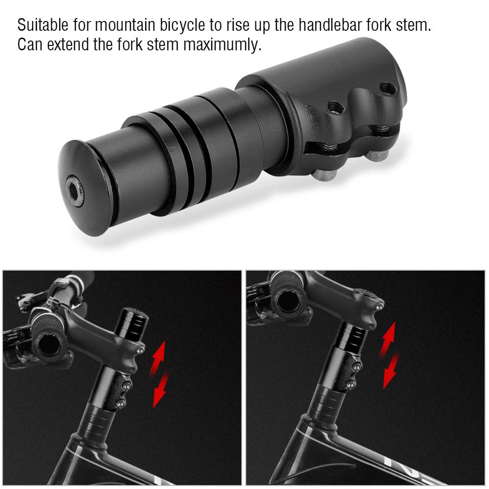 Hapivida 4.7in Aluminum Alloy Bike Stem Riser Handlebar Extender - Black - Compatible with Mountain Bikes & Road Bikes - Perfect for Commuting, Trail Riding & Cycling Adventures