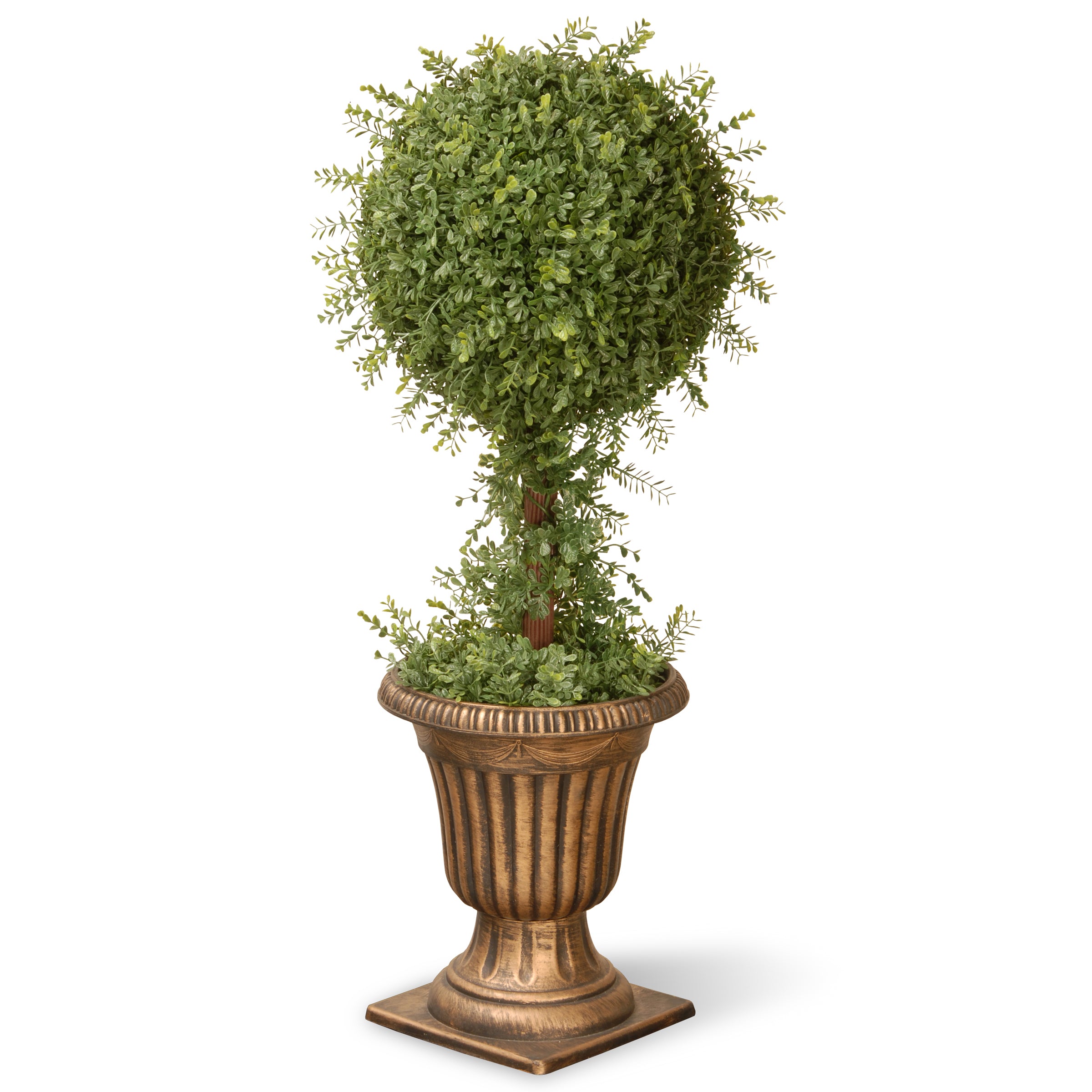36 Inch Mini Tea Leaf Topiary Ball in Black & Gold Urn - Elegant Home Decor for Living Room, Office, or Wedding Centerpiece