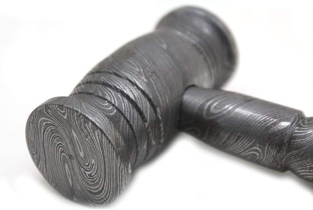 Wild Turkey Handmade Damascus Steel Hammer - Functional Artisan Tool for Woodworking, Blacksmithing & Outdoor Survival