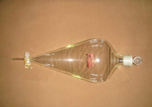 GOWE 3000mL (3L) Pear-Shaped Separatory Funnel with Straight Tip - Lab Glassware for Liquid Extraction, Chemical Separation & Essential Oil Distillation - Perfect for Chemistry Labs, Research & DIY Essential Oils