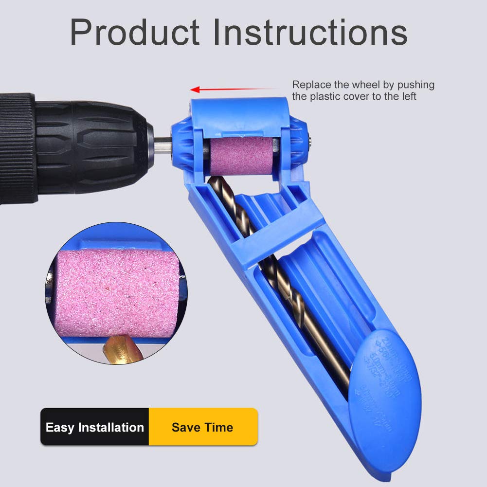 Diamond Drill Bit Sharpener Tool - 2pcs Portable Hand Drill Sharpener for Grinding & Polishing (Blue & Orange) - Perfect for DIY Projects, Metalworking & Woodworking