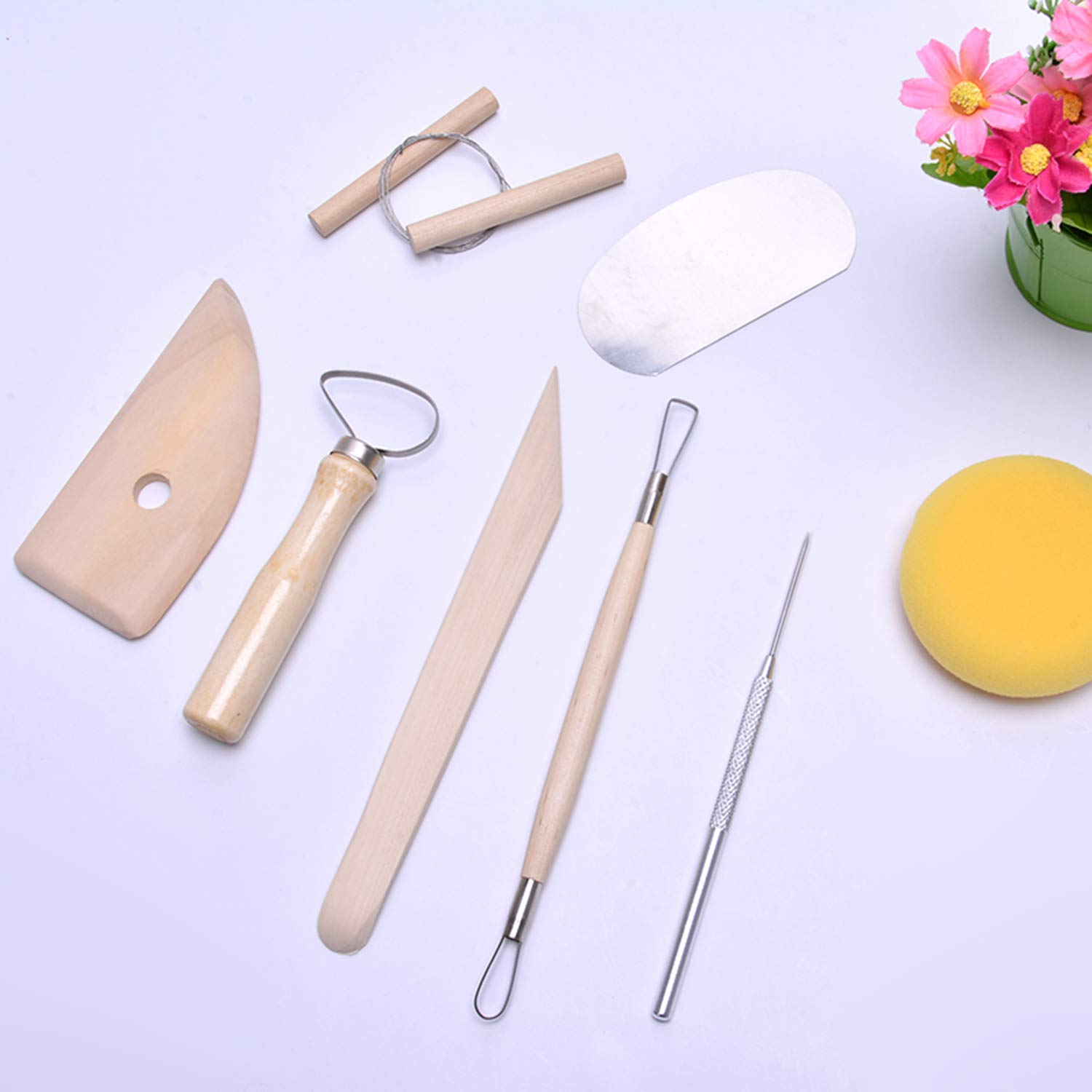 8pcs Ceramic Clay Tools Set for Pottery & Sculpting - DIY & Art Projects