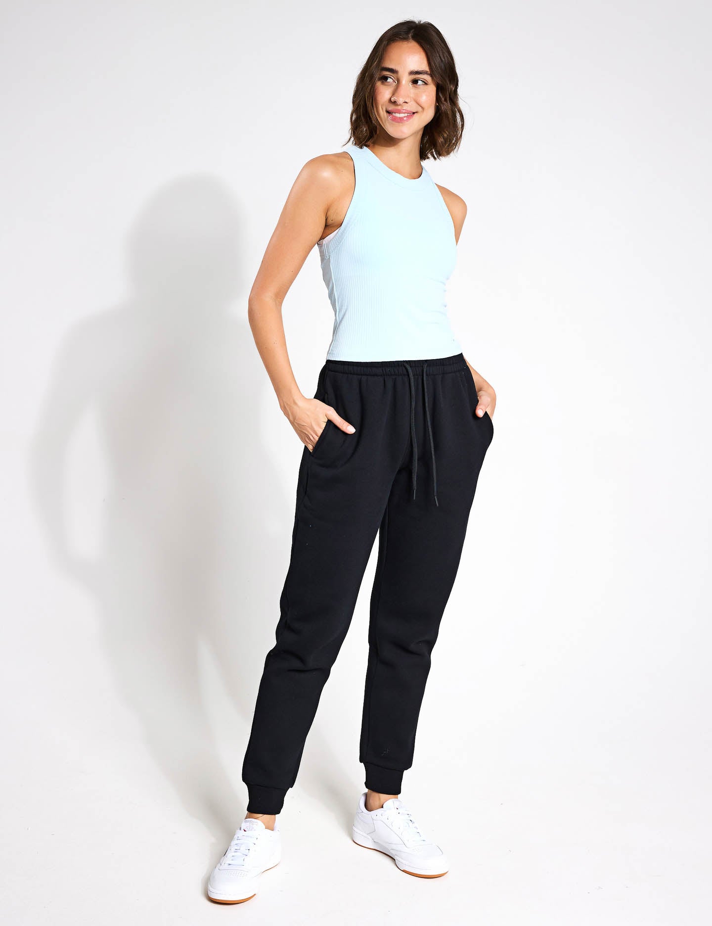 Harmony Ribbed Tank Top for Women - Light Blue | Soft Stretchy Comfort Fit | Perfect for Yoga, Gym & Casual Wear