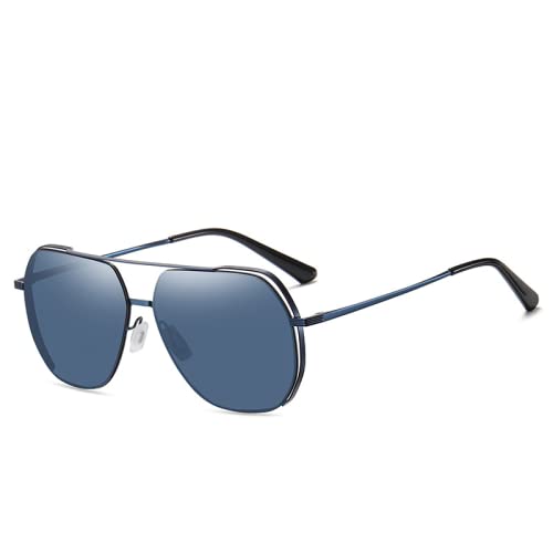 Blue Frame Silver Lenses