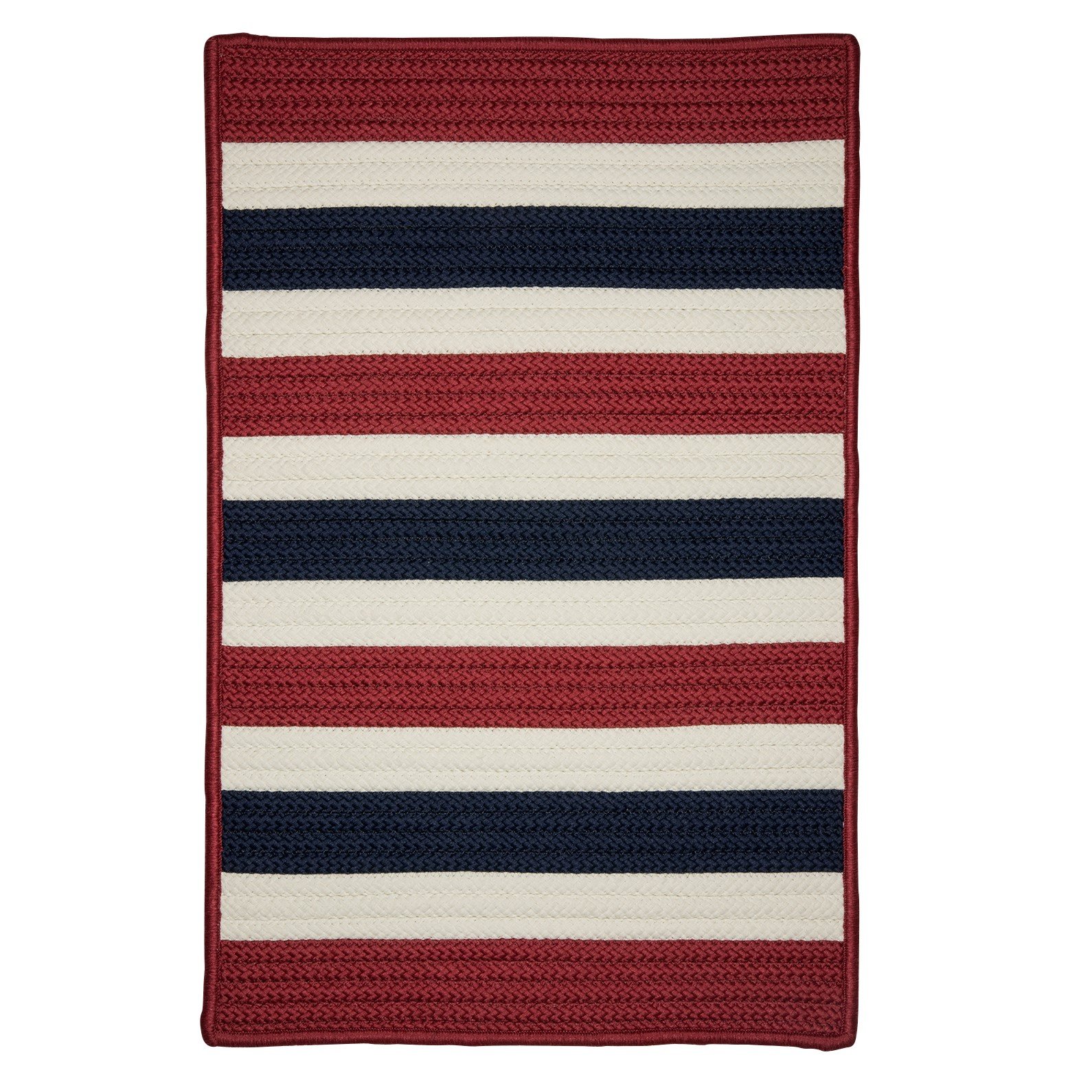 Portico Rugs 5x8 Feet - Patriotic Stripe Red White Blue Indoor/Outdoor Area Rug - Perfect for Living Room, Bedroom, Patio & 4th of July Decor
