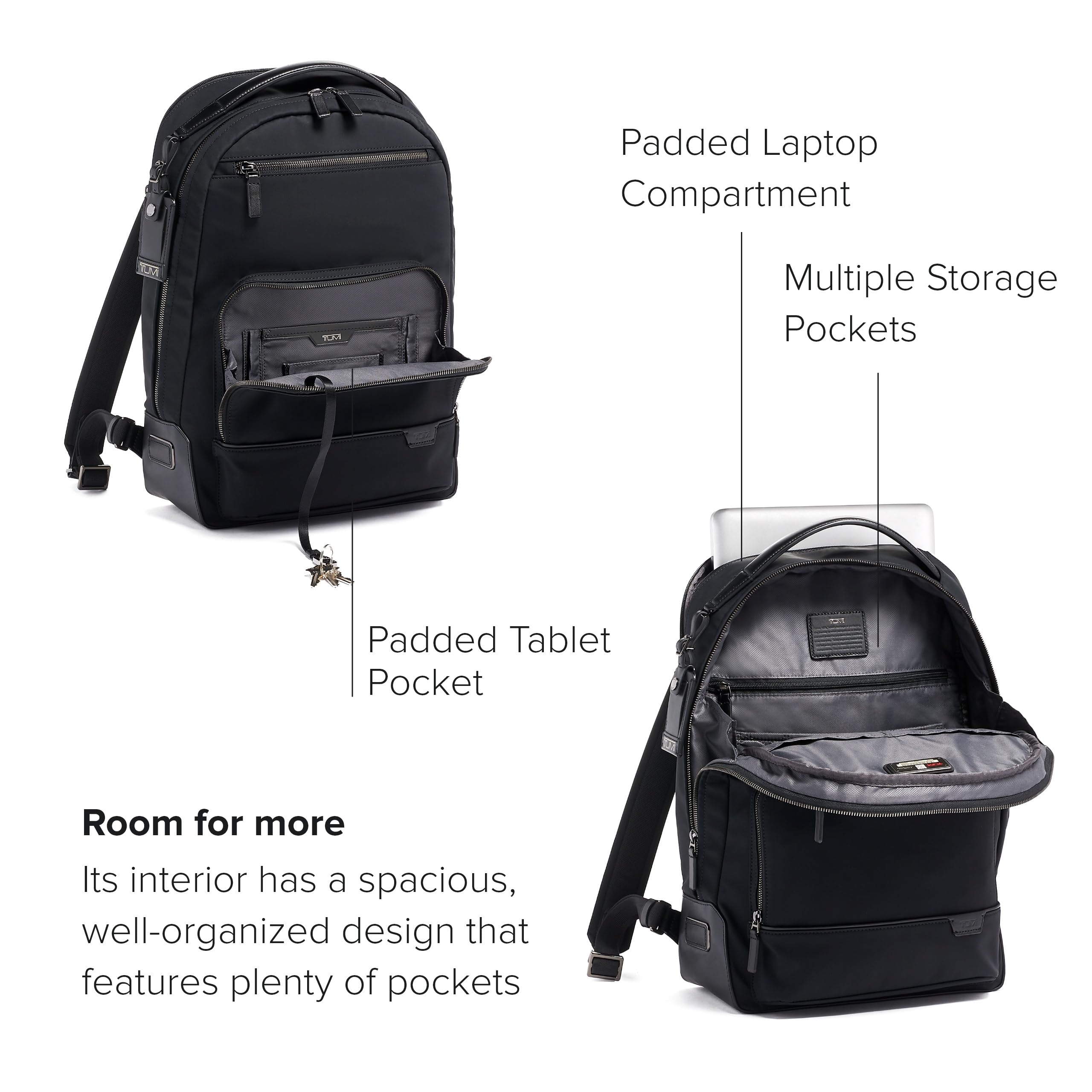 TUMI Harrison Warren Backpack - 15-Inch Laptop Backpack for Women & Men - Durable Business & Travel Backpack with Padded Laptop Compartment - Perfect for Commuting, Office & Airplane Carry-On - Black