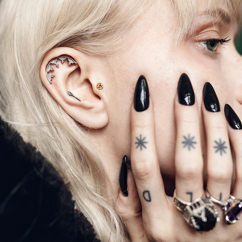 MORWENA Gothic Arch Stud Earrings in Silver - Perfect for Punk, Gothic, and Alternative Fashion Styles