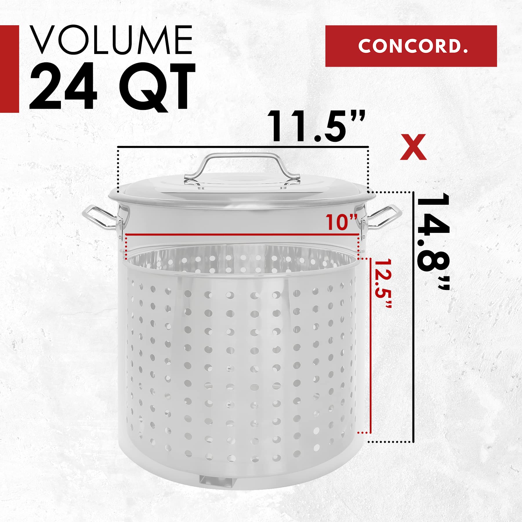 Premium 24 Quart Stainless Steel Stock Pot with Steamer Basket - Heavy Duty Cookware for Boiling, Steaming, Cooking Soups & Pasta - Ideal for Home Kitchens, Restaurants & Catering Services
