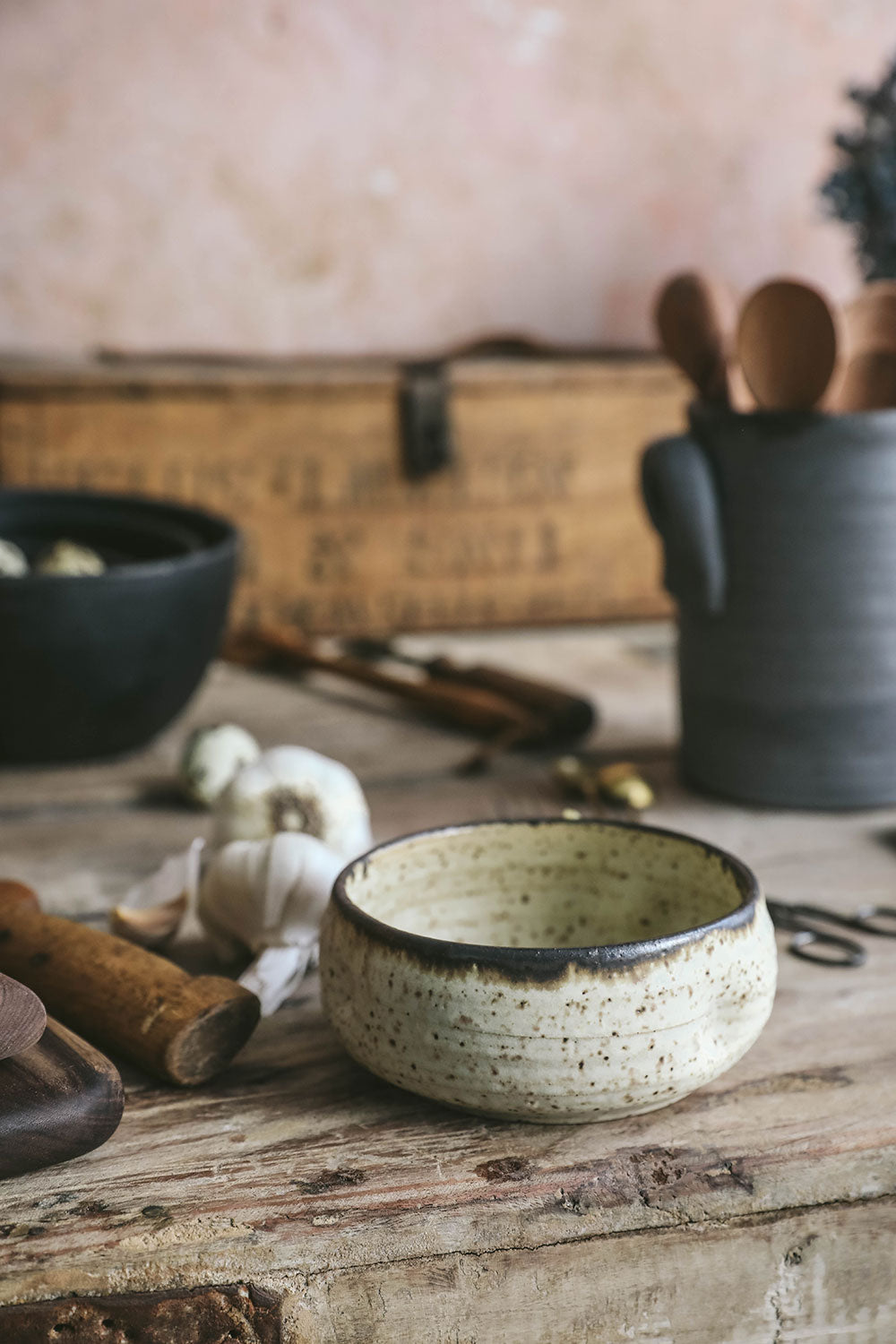 Premium Ceramic Garlic Grater Bowl - Easy Garlic Press & Mincer for Cooking - Perfect for Italian Pasta, Stir Fry & Salad Dressing