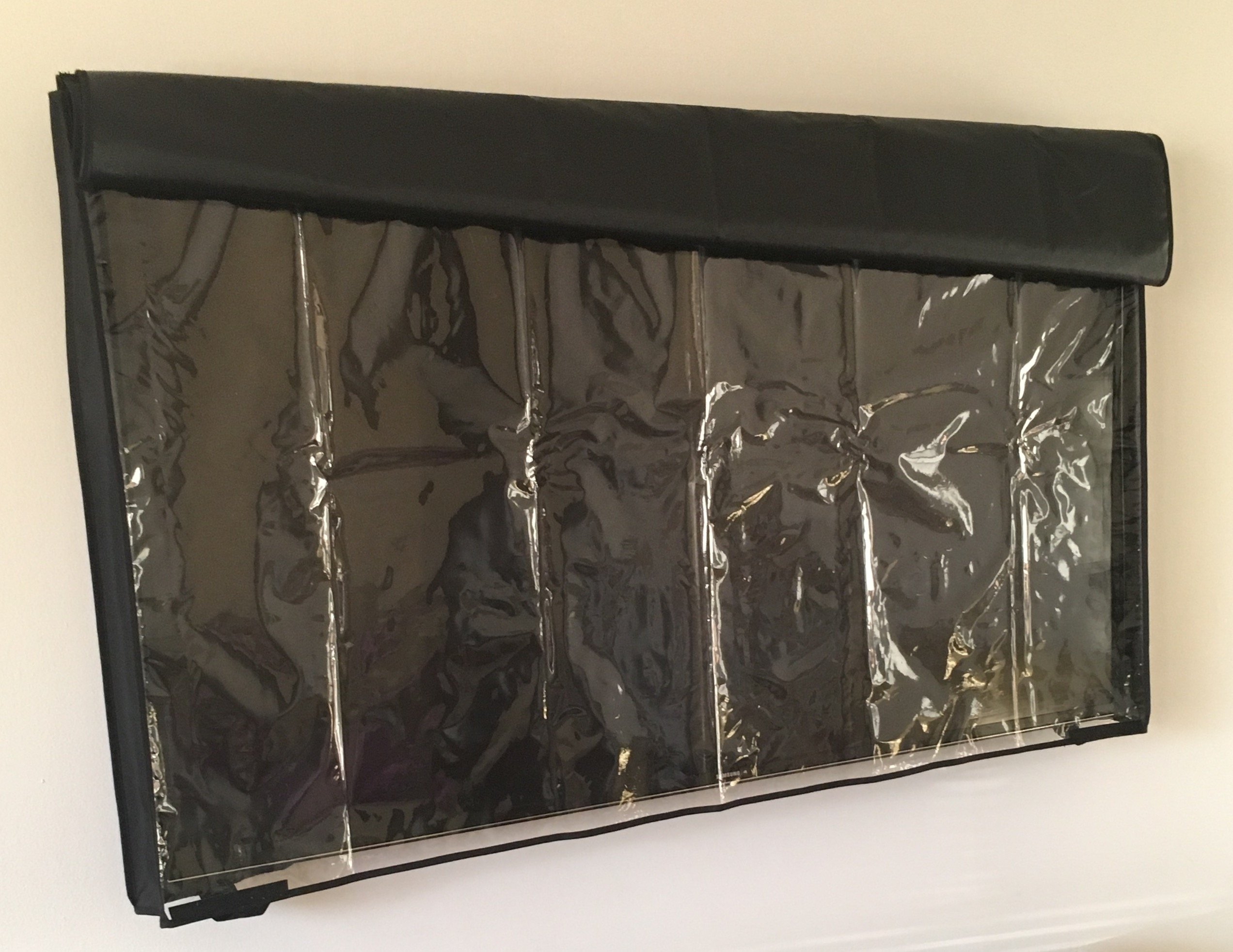 Comp Bind Technology 55'' Clear Transparent Waterproof Outdoor TV Cover - Water Resistant Black Protection for LCD and Plasma Screens, 52.25''W x 4''H x 31.25''H - Ideal for Patio, Deck, and Backyard Entertainment