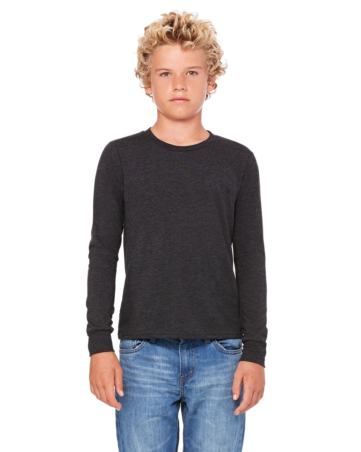 Bella + Canvas 3513Y Youth Triblend Long Sleeve T-Shirt - Soft Comfortable Cotton Blend Tee for Kids & Teens - Perfect for School, Sports & Everyday Wear