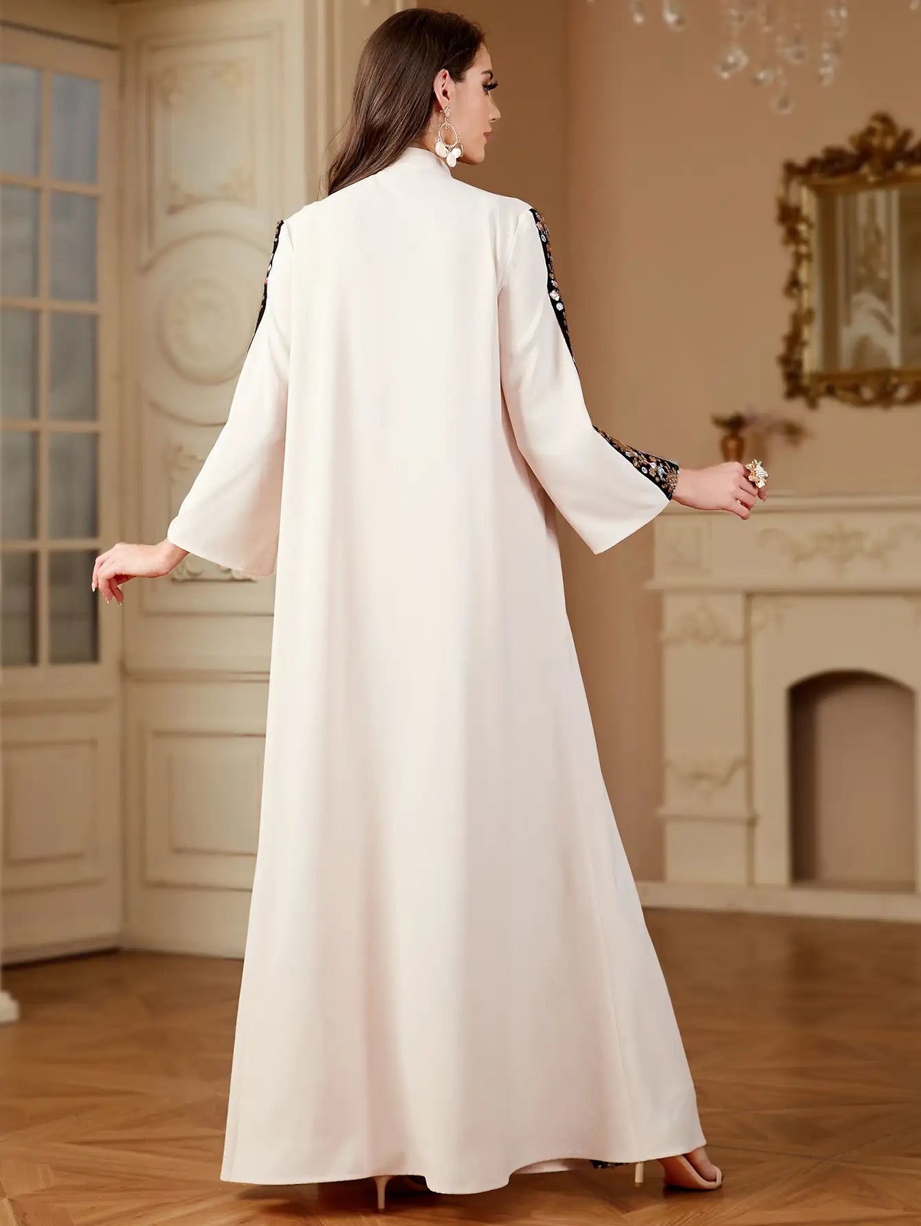 Elegant Eid Caftan Dress for Women - Embroidered Kaftan Jalabiya for Special Occasions & Festivals - Perfect for Eid Celebrations, Weddings, and Holiday Gatherings
