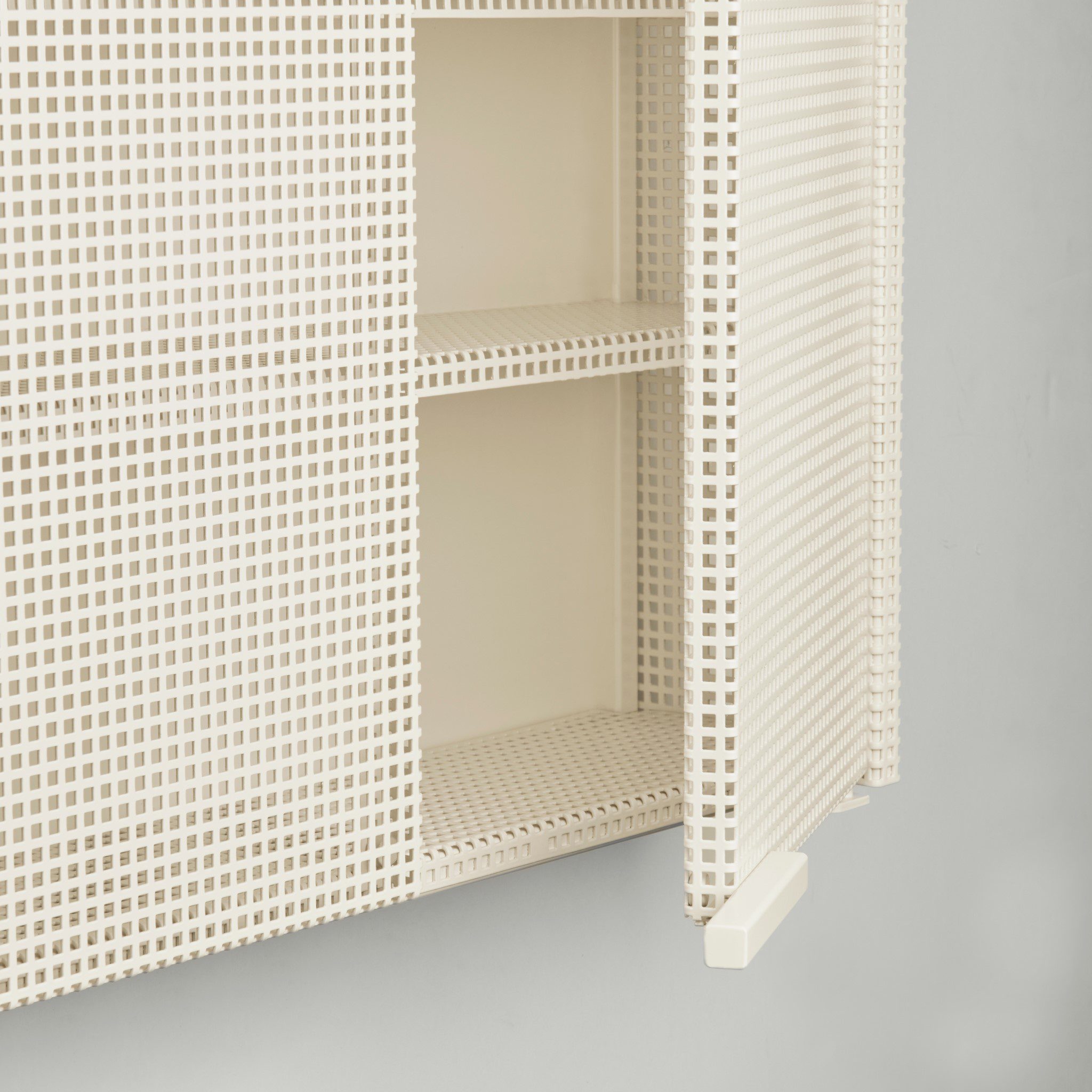 Kristina Dam Studio Grid Wall Cabinet - Modern Beige Wall Storage for Living Room, Bedroom & Office | Space-Saving Organizer for Home Decor