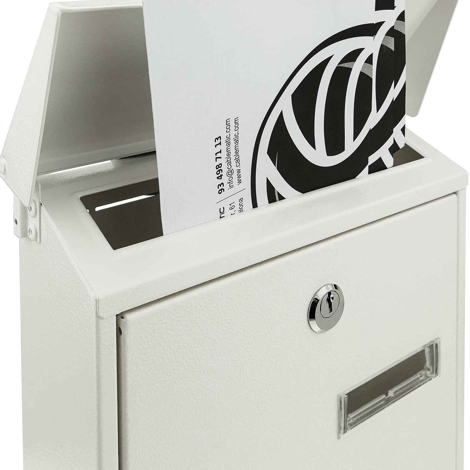 White BZ048 Mailbox - Durable Outdoor Letter Box for Home, Office & Apartment - Perfect for Front Porch, Garden & Entryway
