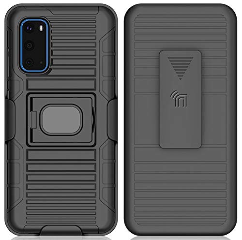 **Samsung Galaxy S20 Case with Ring Grip, Belt Clip & Magnetic Car Mount – Rugged Protective Cover with Stand for Daily Use, Work & Travel**