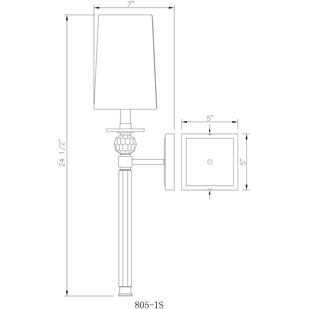 Z-Lite 805-1S-MB Modern Single Light Wall Sconce - Matte Black Finish for Bedroom, Hallway & Living Room Lighting