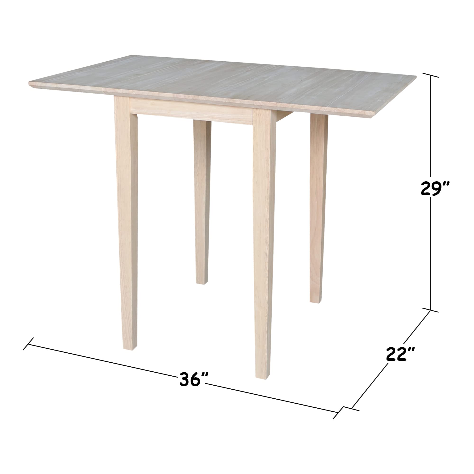 Solid Wood Drop Leaf Dining Table - 36