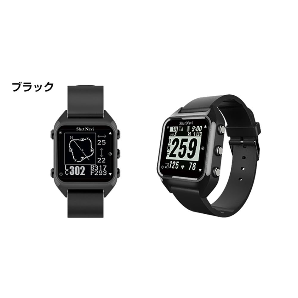 Shot Navi Hug GPS Golf Navigation Watch - Black | Accurate Golf Course Mapping & Distance Tracking | Perfect for Golfers & Outdoor Enthusiasts