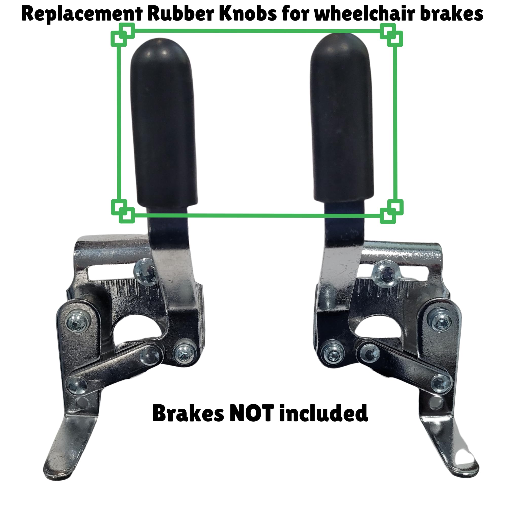 Durable Rubber Tips for Wheelchair Handle Brake - Anti-Slip Wheelchair Wheel Lock Cover Replacement (2 Pack) | Perfect for Enhanced Safety and Comfort in Daily Mobility