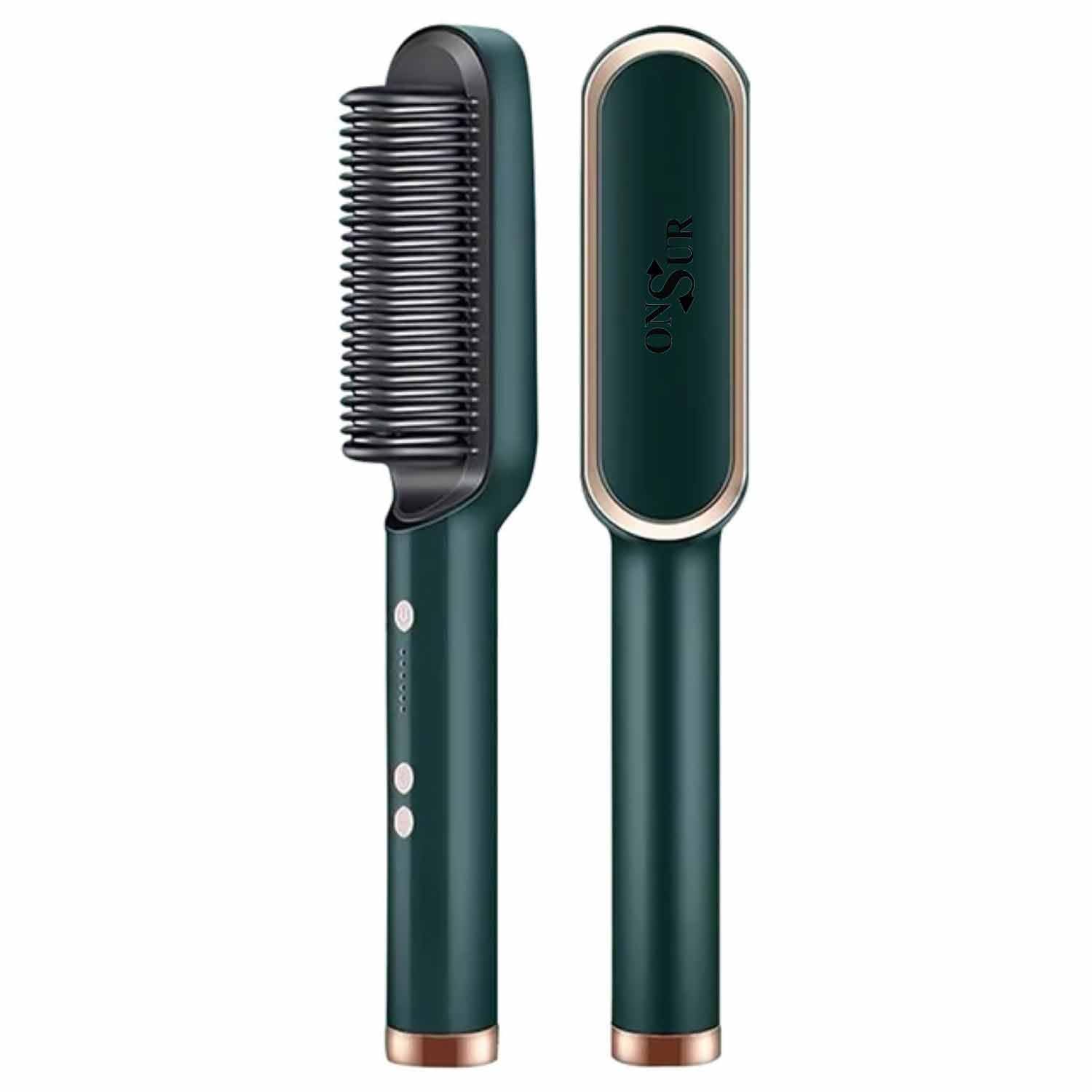 ONSUR Electric Hair Straightener Comb Brush for Men & Women - Temperature Control for Smooth, Frizz-Free Hair - Perfect for Home, Travel & Salon Styling