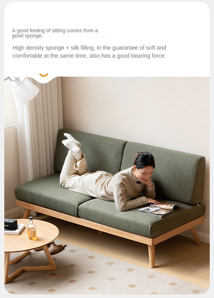 Premium Beech Solid Wood Upholstered Sofa - Comfortable & Durable Living Room Furniture for Relaxing & Entertaining