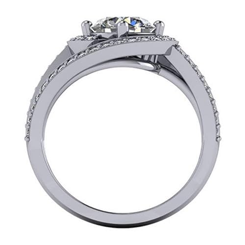 1.50 TCW Round Cut Moissanite Wedding Ring for Women - Handmade Diamond Jewelry Engagement & Anniversary Ring | Bypass Swirl Bridal Band | Perfect for Proposals, Weddings & Special Occasions (Size 7)